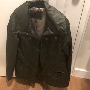 BCBGMaxAzria army green waterproof coat
